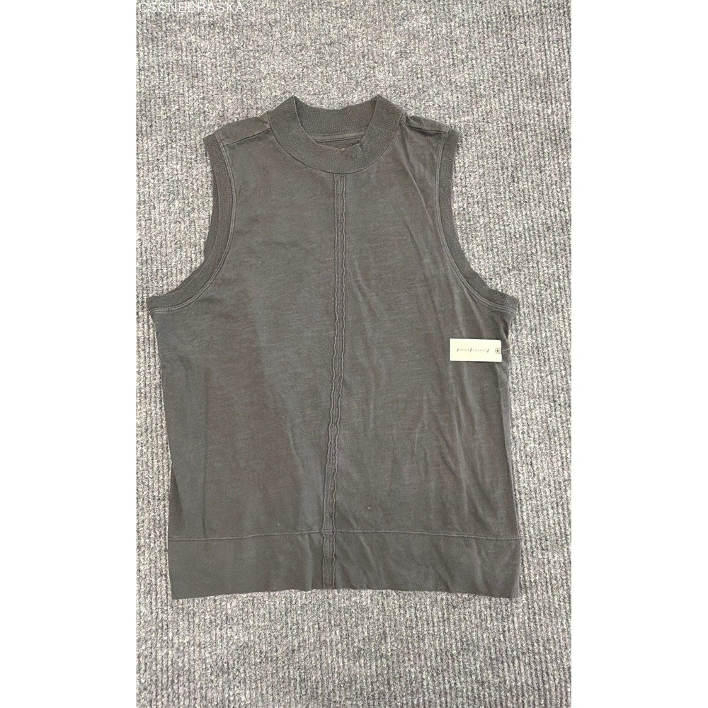 Anthropologie Black Women's Tank Top NWT Knit Mock Neck Sleeveless - Size Large